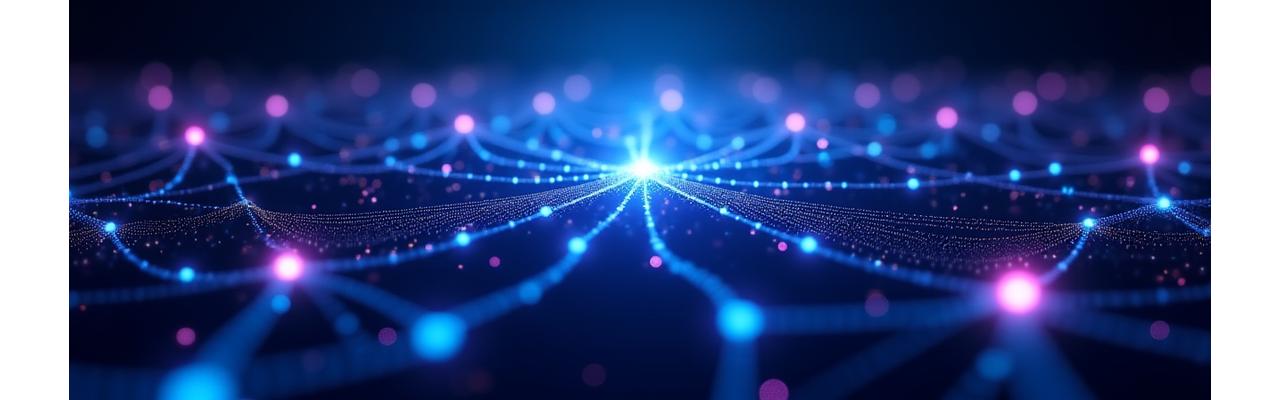 Vue abstraite de réseaux neuronaux interconnectés, représentant la connectivité et la communication chez Luminaïs.