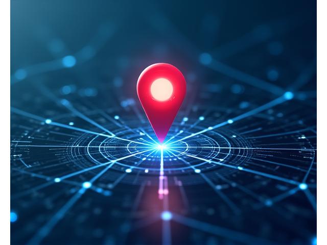 Illustration abstraite d'un marqueur de carte sur une grille spatiale, indiquant l'emplacement du bureau de Luminaïs à Paris.