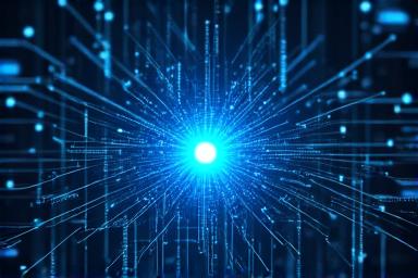 Réseau neuronal abstrait avec des lignes lumineuses pour l'optimisation IA.